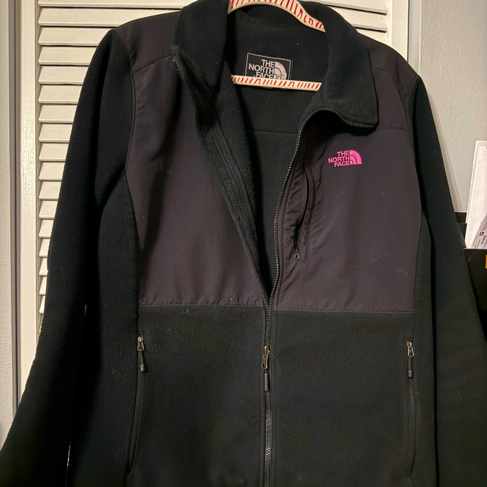 The North Face Women's Black Jacket with Pink Logo